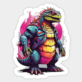 Neon Dino Sticker